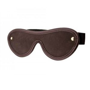 Bound Nubuck Leather Blindfold Side