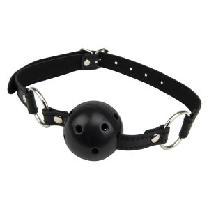 Black breathable ball gag with adjustable straps