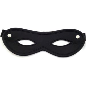 Harmony Black Leather Open Eye Mask 