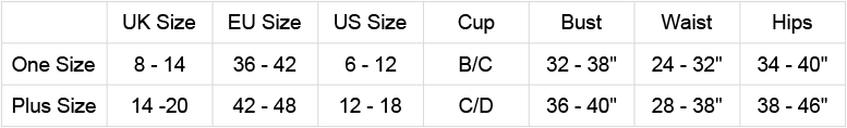 Le Desir Size Guide