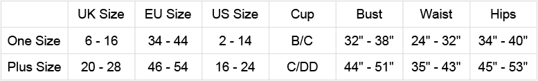 Rene Rofe Size Guide