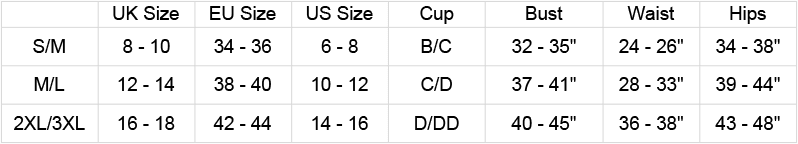 YesX Size Chart