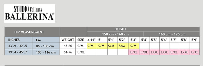 Ballerina Size Guide